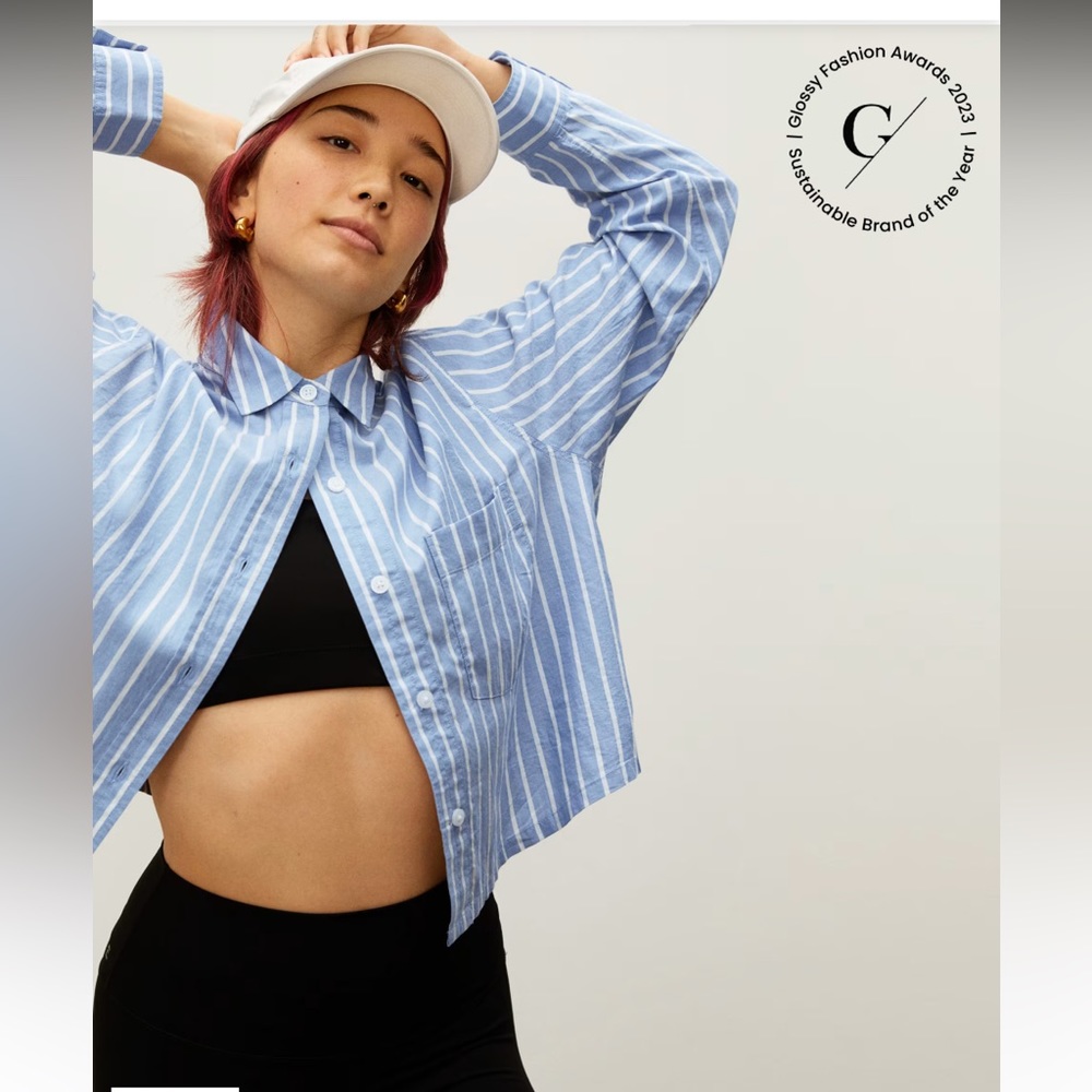 NWT Everlane silky cotton way-short shirt